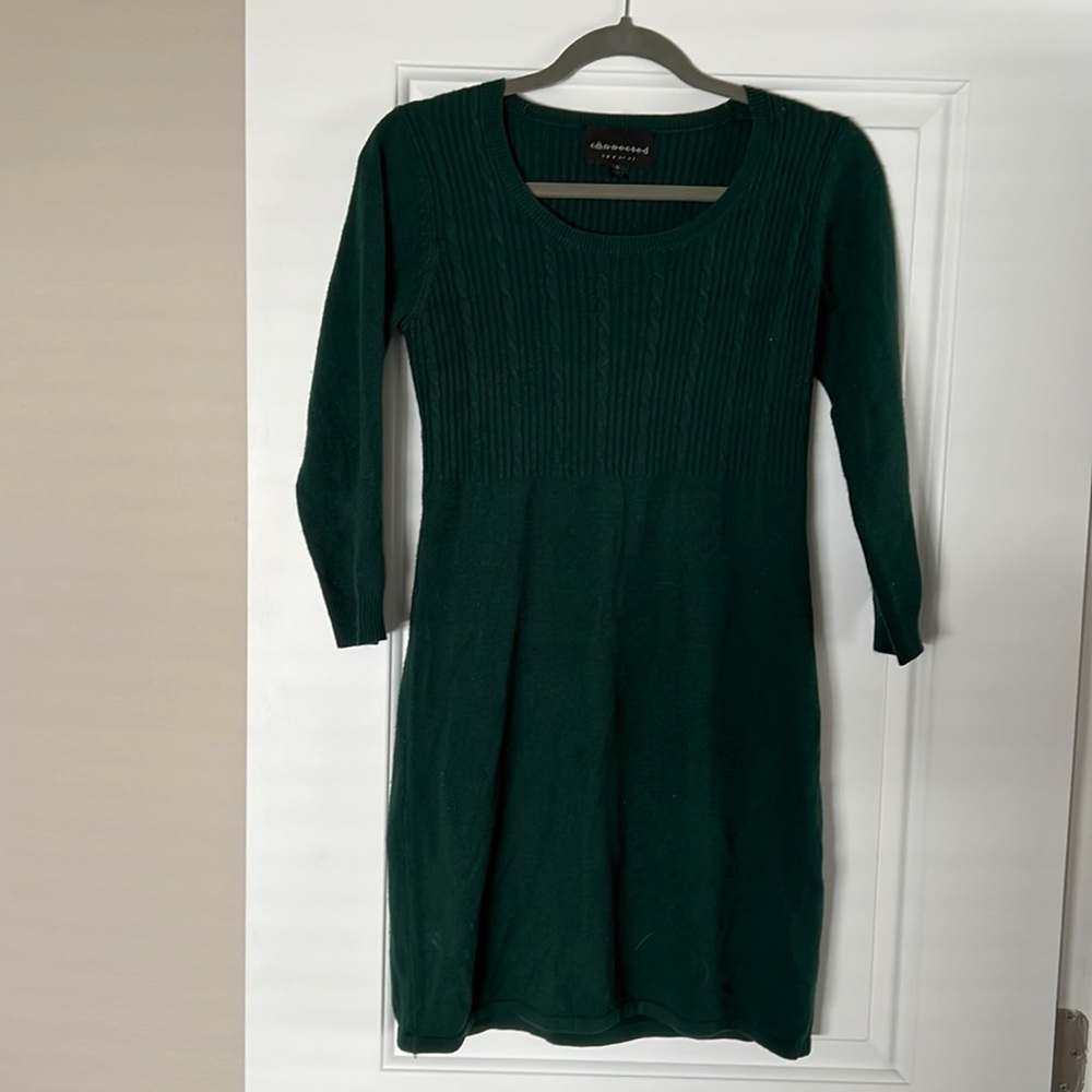 Connected Apparel Green Sweater Dress